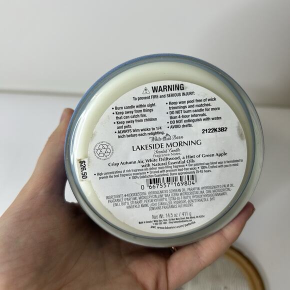 Bath & Body Works Large 14.5oz Candle Lakeside Morning & Champagne Apple Honey - Picture 6 of 7